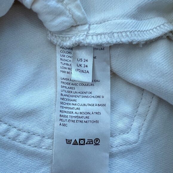 Free People Skirt Size 24 White Bailey Denim Mini Raw Frayed Hem - Picture 6 of 9